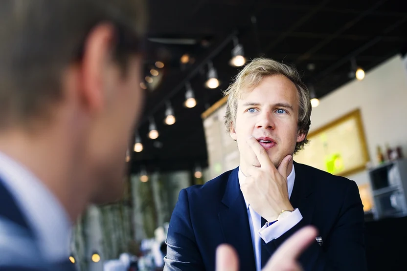 Two people having a conversation
