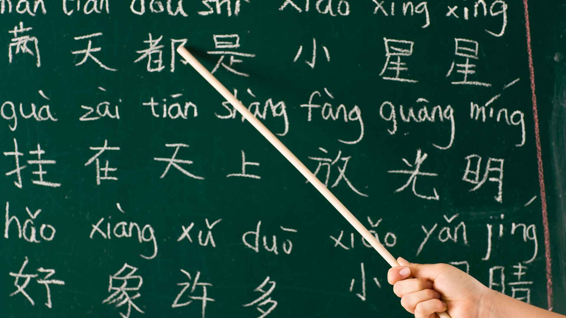 Mandarin vocabulary in a lesson