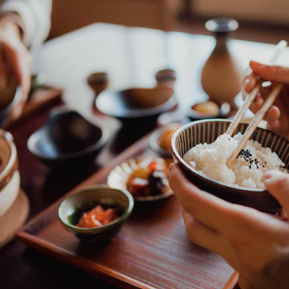 Eating Japanese Food
