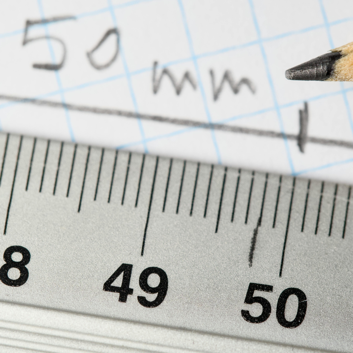 a tape measure reading 50mm